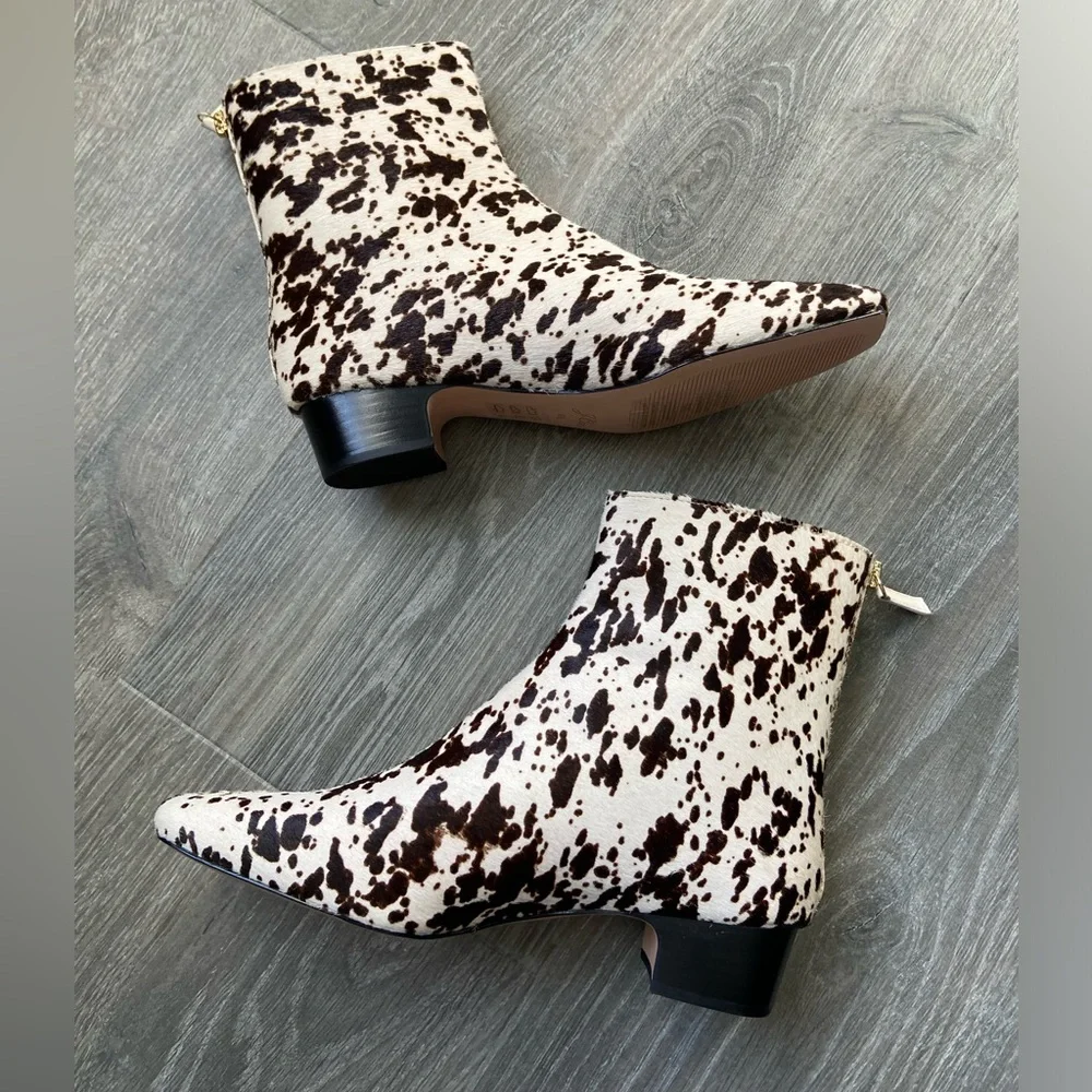 NIB J. Crew Roxie Back Zip Ankle Boot in Snow Pony, BJ873, Size 8.5 - Picture 4 of 10